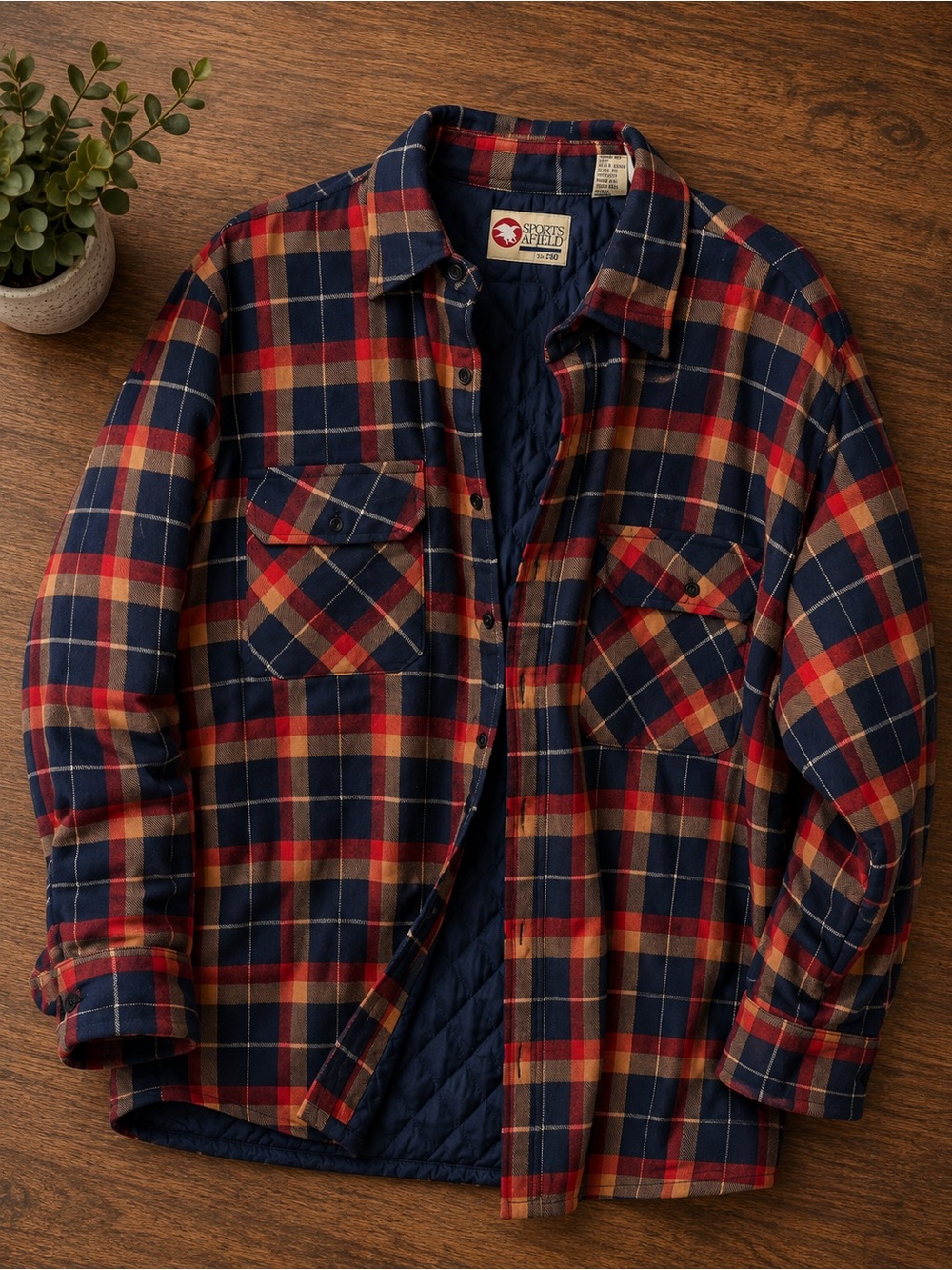 Sports Afield Men’s 2XL Plaid Quilted Flannel Shirt Jacket NWT
